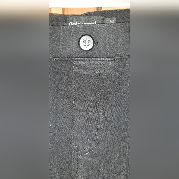 Betabrand Washed Black Four Pocket  Denim Bootcut Stretch Pull On Jeans Small - Picture 4 of 8